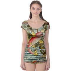 Fish Underwater Cubism Mosaic Boyleg Leotard  by Bedest