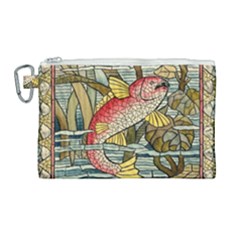 Fish Underwater Cubism Mosaic Canvas Cosmetic Bag (large) by Bedest