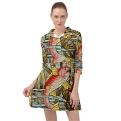 Fish Underwater Cubism Mosaic Mini Skater Shirt Dress by Bedest