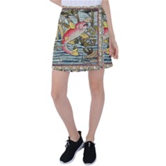 Fish Underwater Cubism Mosaic Tennis Skirt by Bedest