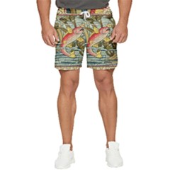 Fish Underwater Cubism Mosaic Men s Runner Shorts by Bedest