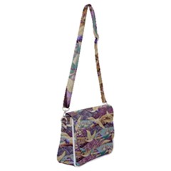 Textile-fabric-cloth-pattern Shoulder Bag With Back Zipper by Bedest