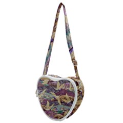 Textile-fabric-cloth-pattern Heart Shoulder Bag by Bedest