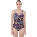 Textile-fabric-cloth-pattern Cut Out Top Tankini Set View1