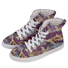 Textile-fabric-cloth-pattern Women s Hi-top Skate Sneakers by Bedest