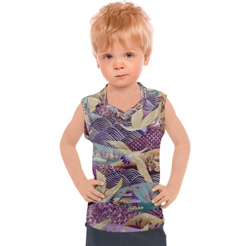 Textile-fabric-cloth-pattern Kids  Sport Tank Top by Bedest