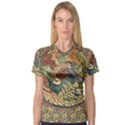 Wings-feathers-cubism-mosaic V-Neck Sport Mesh T-Shirt View1