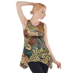 Wings-feathers-cubism-mosaic Side Drop Tank Tunic by Bedest