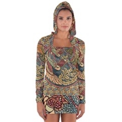 Wings-feathers-cubism-mosaic Long Sleeve Hooded T-shirt by Bedest