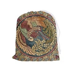 Wings-feathers-cubism-mosaic Drawstring Pouch (xl) by Bedest