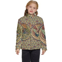 Wings-feathers-cubism-mosaic Kids  Puffer Bubble Jacket Coat by Bedest