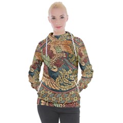 Wings-feathers-cubism-mosaic Women s Hooded Pullover by Bedest