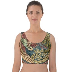 Wings-feathers-cubism-mosaic Velvet Crop Top by Bedest