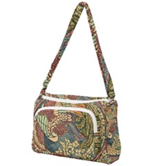 Wings-feathers-cubism-mosaic Front Pocket Crossbody Bag by Bedest