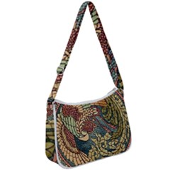 Wings-feathers-cubism-mosaic Zip Up Shoulder Bag by Bedest