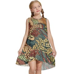 Wings-feathers-cubism-mosaic Kids  Frill Swing Dress by Bedest