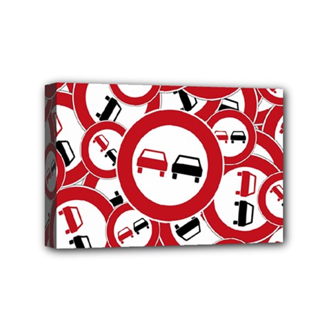 Overtaking-traffic-sign Mini Canvas 6  X 4  (stretched) by Bedest