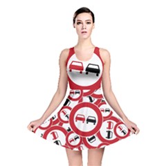 Overtaking-traffic-sign Reversible Skater Dress by Bedest