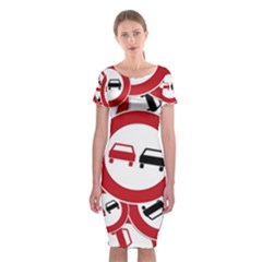 Overtaking-traffic-sign Classic Short Sleeve Midi Dress by Bedest