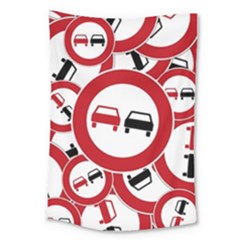 Overtaking-traffic-sign Large Tapestry by Bedest