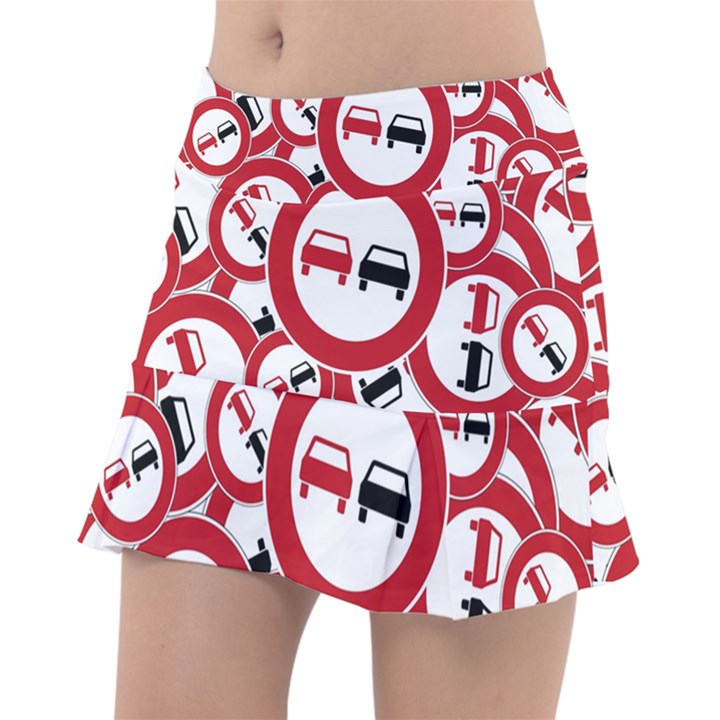 Overtaking-traffic-sign Classic Tennis Skirt