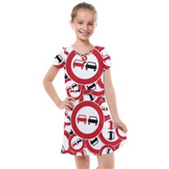 Overtaking-traffic-sign Kids  Cross Web Dress by Bedest