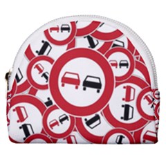 Overtaking-traffic-sign Horseshoe Style Canvas Pouch by Bedest