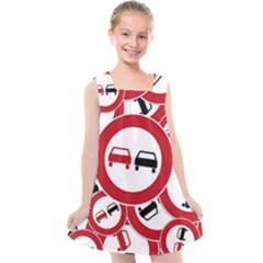 Overtaking-traffic-sign Kids  Cross Back Dress by Bedest