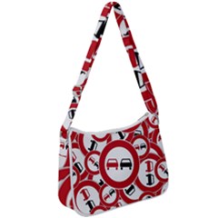 Overtaking-traffic-sign Zip Up Shoulder Bag by Bedest