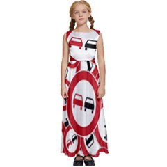 Overtaking-traffic-sign Kids  Satin Sleeveless Maxi Dress by Bedest