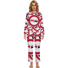 Overtaking-traffic-sign Womens  Long Sleeve Lightweight Pajamas Set by Bedest