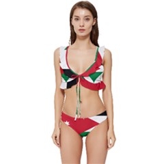 Heart-love-affection-jordan Low Cut Ruffle Edge Bikini Set by Bedest