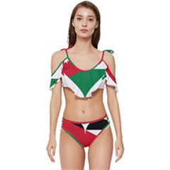 Heart-love-affection-jordan Ruffle Edge Tie Up Bikini Set	 by Bedest