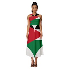 Heart-love-affection-jordan Sleeveless Cross Front Cocktail Midi Chiffon Dress by Bedest