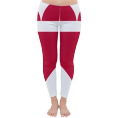 Heart-love-flag-denmark-red-cross Classic Winter Leggings by Bedest