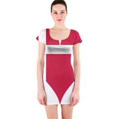 Heart-love-flag-denmark-red-cross Short Sleeve Bodycon Dress by Bedest