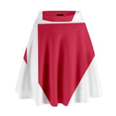 Heart-love-flag-denmark-red-cross High Waist Skirt by Bedest