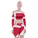 Heart-love-flag-denmark-red-cross Off Shoulder Top with Mini Skirt Set View1