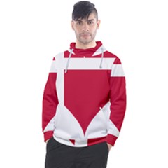 Heart-love-flag-denmark-red-cross Men s Pullover Hoodie by Bedest