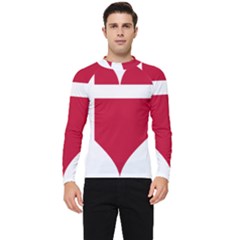 Heart-love-flag-denmark-red-cross Men s Long Sleeve Rash Guard by Bedest