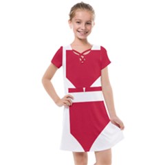 Heart-love-flag-denmark-red-cross Kids  Cross Web Dress by Bedest