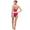 Heart-love-flag-denmark-red-cross High Neck One Piece Swimsuit View2