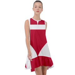 Heart-love-flag-denmark-red-cross Frill Swing Dress by Bedest