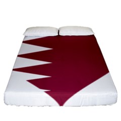 Heart-love-flag-qatar Fitted Sheet (queen Size) by Bedest