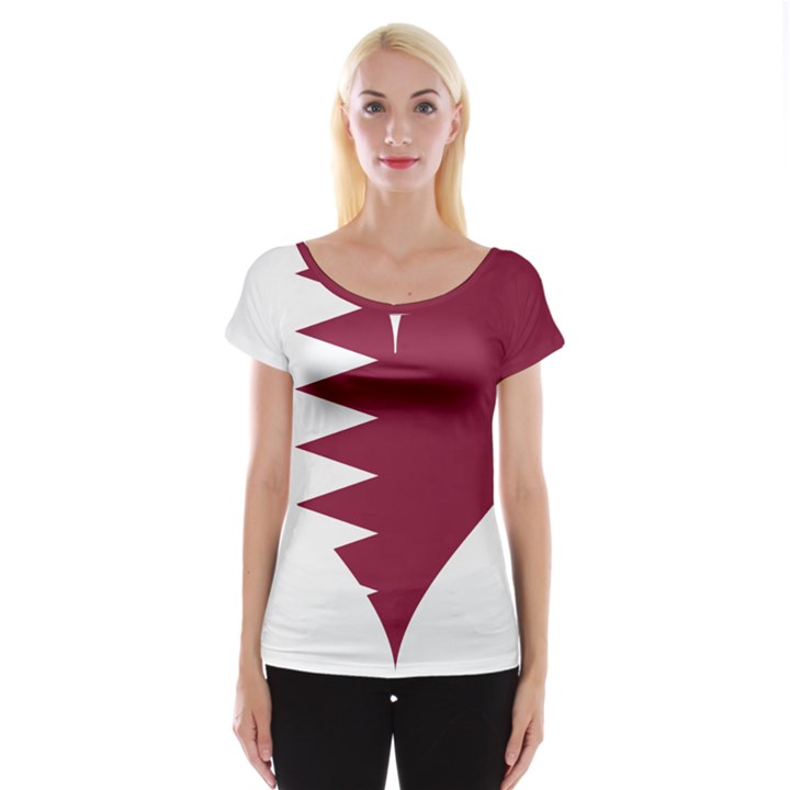 Heart-love-flag-qatar Cap Sleeve Top