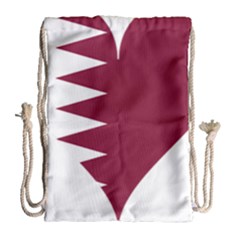 Heart-love-flag-qatar Drawstring Bag (large) by Bedest