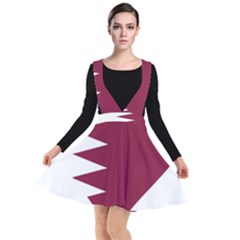 Heart-love-flag-qatar Plunge Pinafore Dress by Bedest