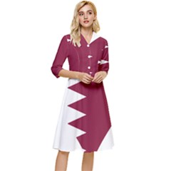 Heart-love-flag-qatar Classy Knee Length Dress by Bedest