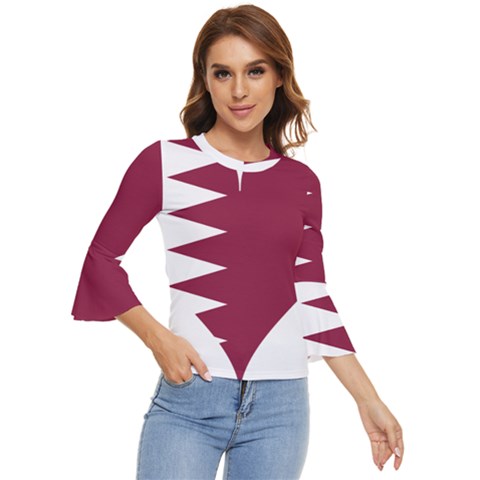 Heart-love-flag-qatar Bell Sleeve Top by Bedest