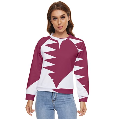 Heart-love-flag-qatar Women s Long Sleeve Raglan T-shirt by Bedest